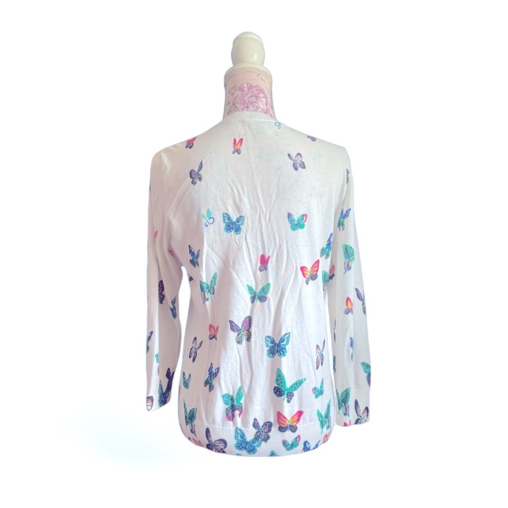 Talbots Butterfly Print Cardigan Sweater - Picture 3 of 5